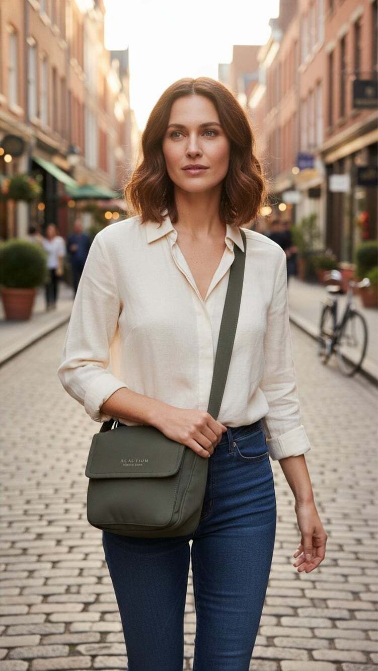 Kenneth Cole Reaction green Crossbody Bag 9" x 8"x 3"